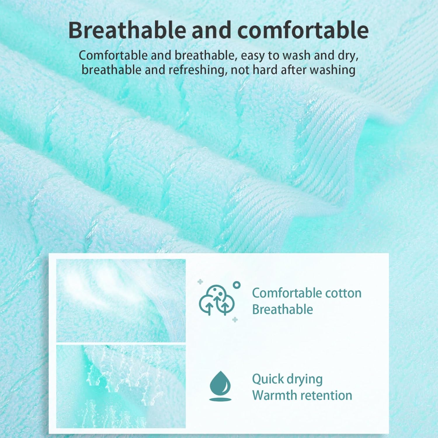 Alipis 2 toallas de baño súper suaves y absorbentes, de 28 x 13 pulgadas, absorbentes, de secado rápido, toallas grandes y ligeras para invitados,