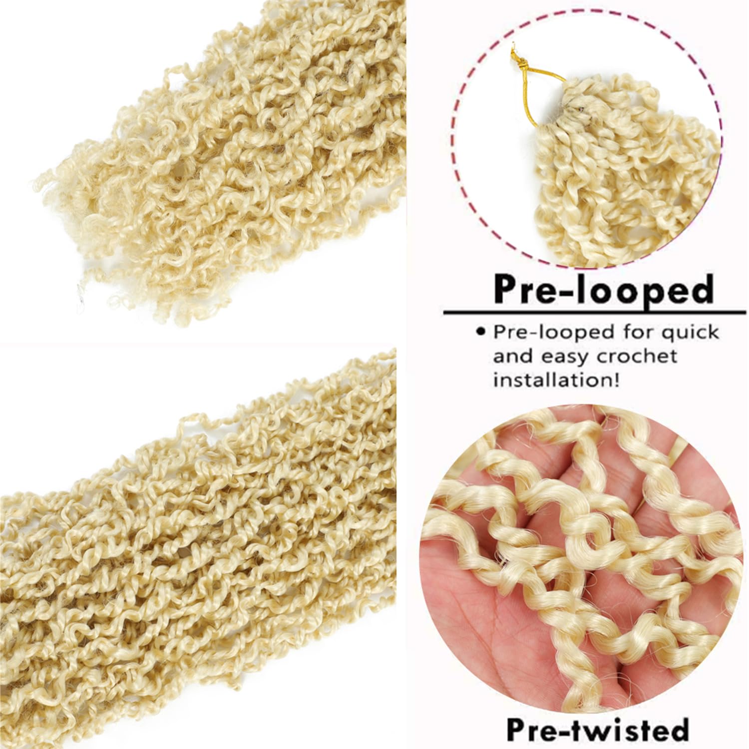 SOKU Pelo rubio de ganchillo mini Passion Twist de 20 pulgadas  5 paquetes de cabello de ganchillo senegalés pretrenzado 613 Majesty Twist Crochet