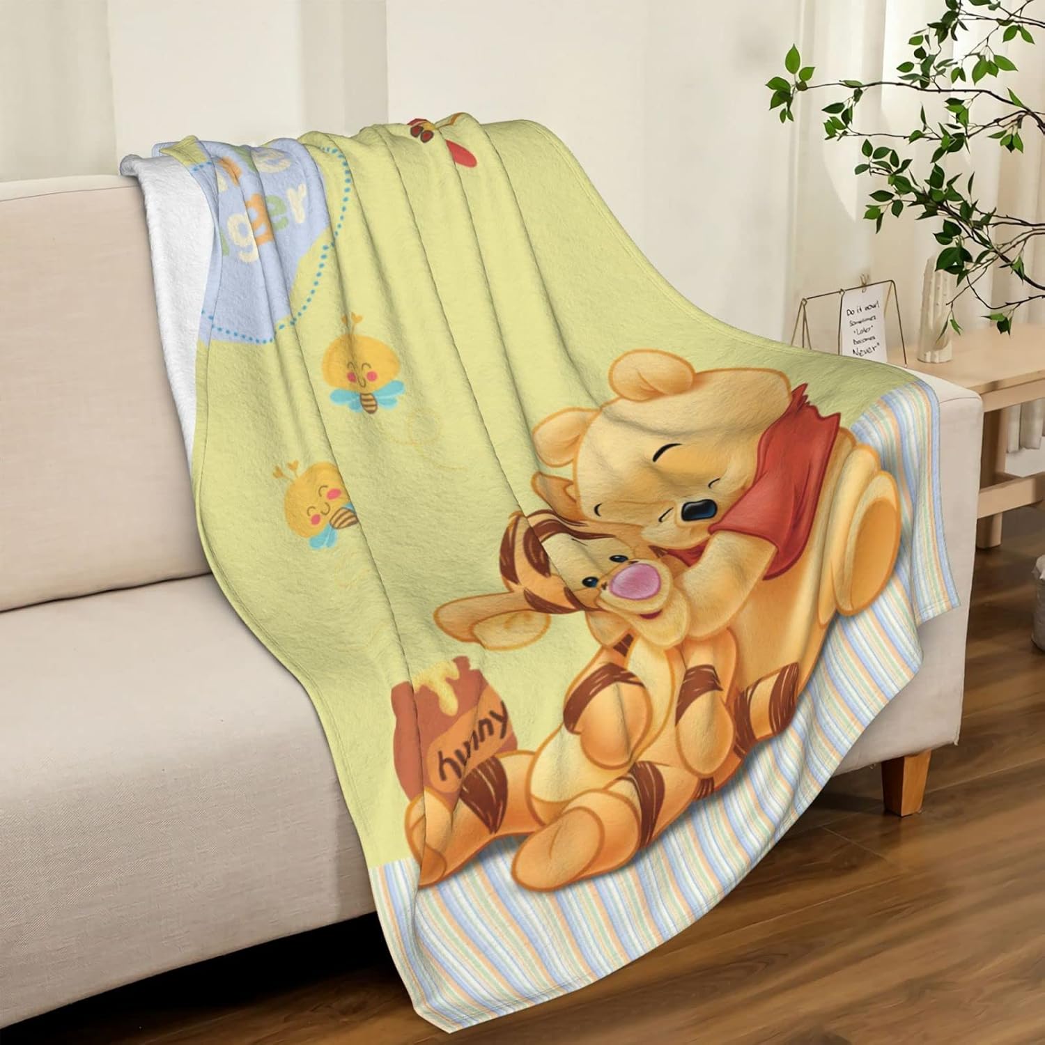 Linda manta de franela para niños y niñas, manta de oso de franela para mejor amigo, súper suave, acogedora y cálida, ropa de cama de felpa de 60 x