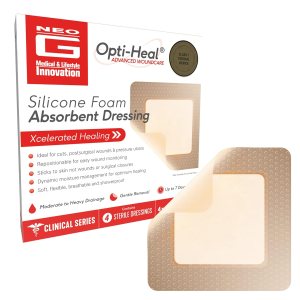 Neo G Opti-Heal – Apósito de espuma de silicona con borde, absorbente, adhesivo para heridas para cortes, úlceras, heridas diabéticas, cuidado de Neo G Opti-Heal – Apósito de espuma de silicona con borde, absorbente, adhesivo para heridas para cortes, úlceras, heridas diabéticas, cuidado de