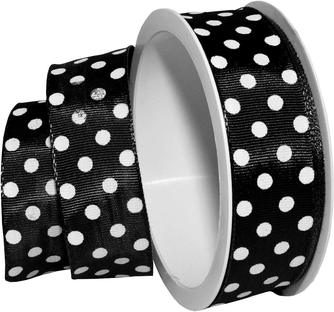 Morex – Cinta de lunares, grogrén, 1 pulgada por 4 yardas, color negro