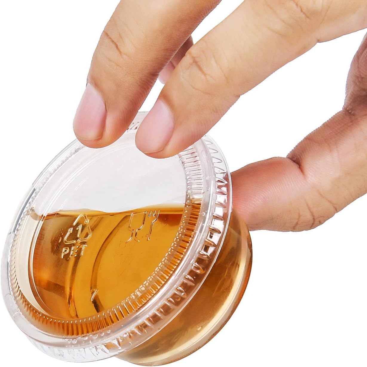 FULING Vasos desechables de plástico para porciones con tapas, tazas de soufflé, vasos de gelatina, recipientes de preparación de comidas 200 juegos