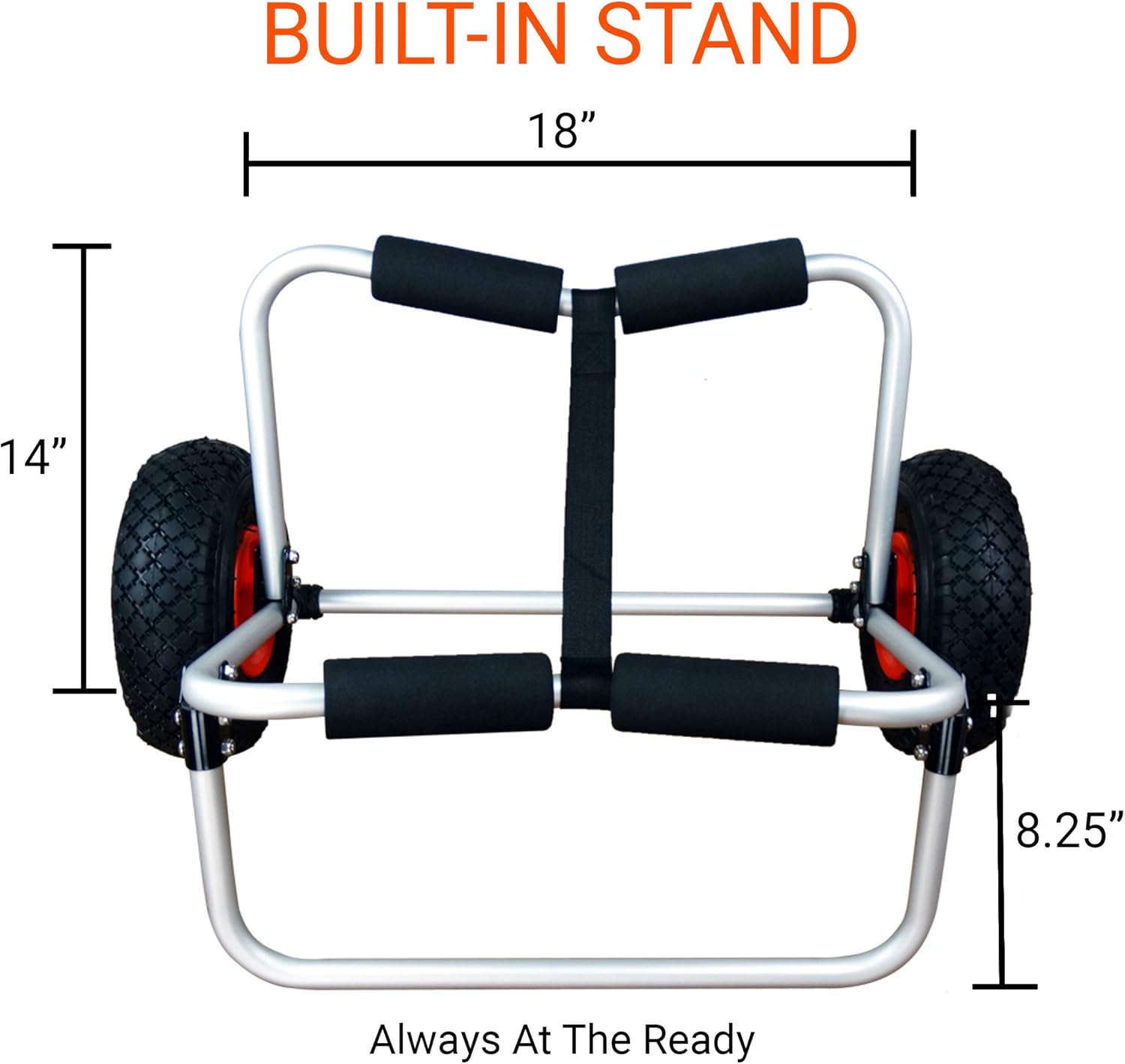 BKC UH-KC271 Carrito de dos ruedas para kayaks, tablas de remo de pie, canoas – Fácil transporte por tierra en el lago, playa o embalse