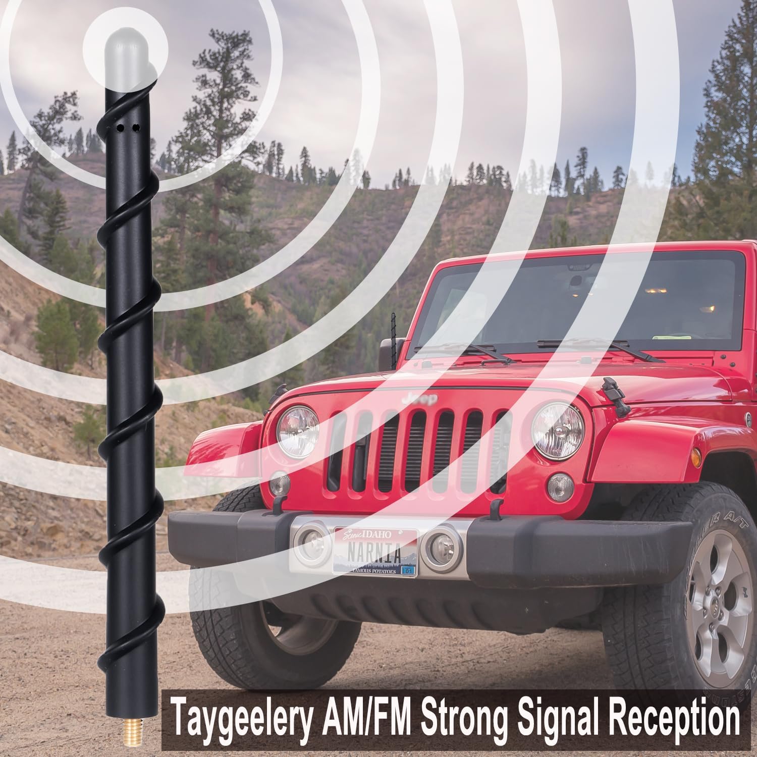 Antena corta compatible con Jeep Wrangler JK JKU JL JLU Rubicon Sahara Gladiator 2007-2023, repuesto de antena en espiral de 7 pulgadas diseñada