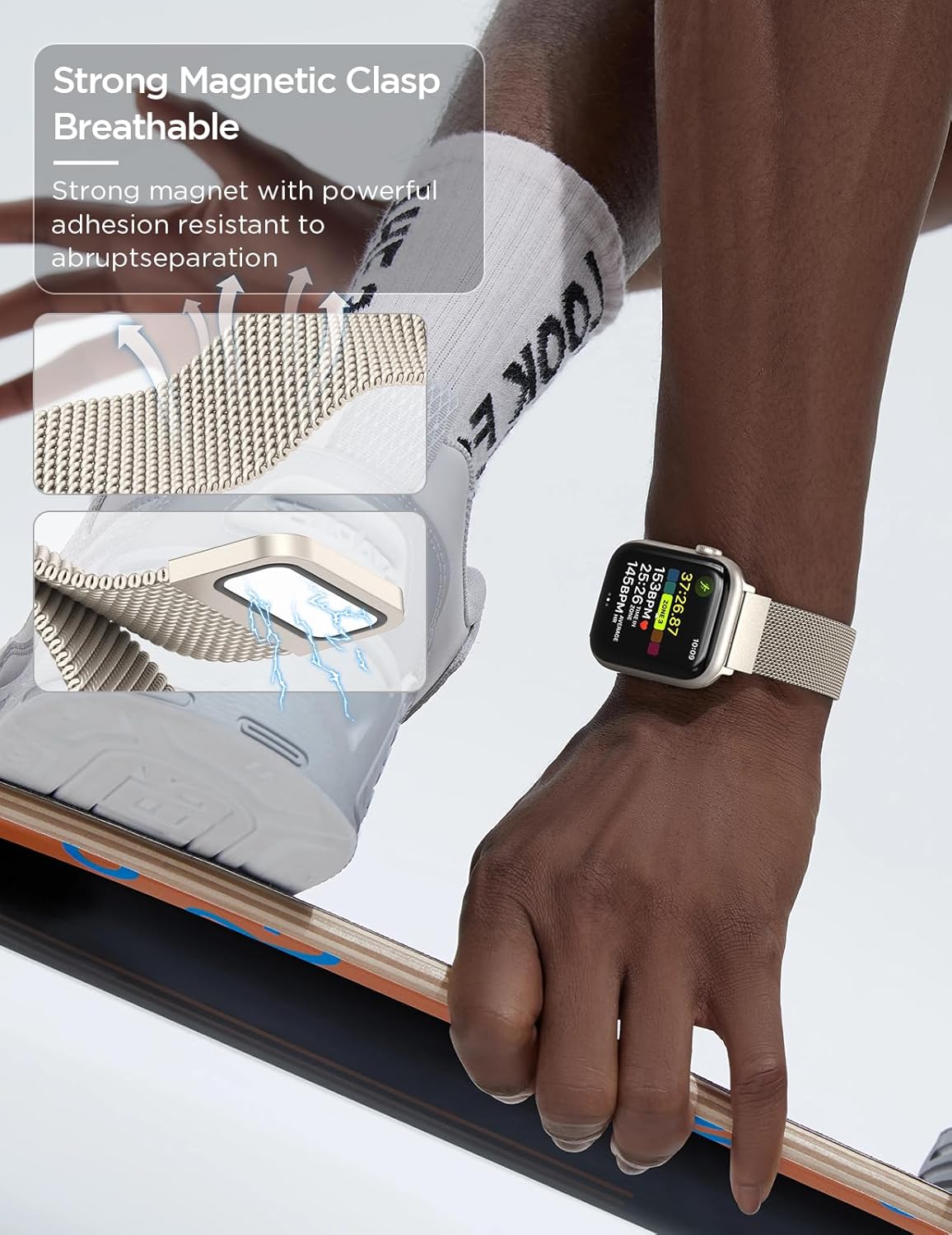 Correas de patente compatibles con Apple Watch Series 9, 8, 7, 6, 5, 4, 3, Ultra 2, 1, SE de 1.929 in, 1.772 in, 1.732 in, 1.654 in, 1.614 in, 1.575