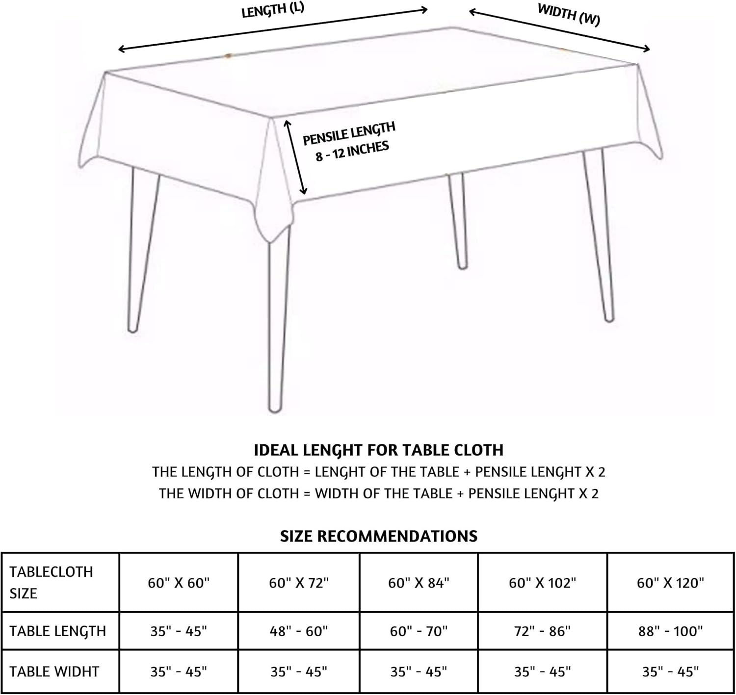 Folkulture Mantel de 60 x 102 pulgadas, mantel rectangular floral 100% algodón para decoración del hogar, mantel moderno blanco o cubierta de mesa
