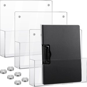 3 piezas de acrílico transparente soporte de pared para archivos de pared colgante de bolsillo de pared acrílico organizador de archivos de pared 3 piezas de acrílico transparente soporte de pared para archivos de pared colgante de bolsillo de pared acrílico organizador de archivos de pared