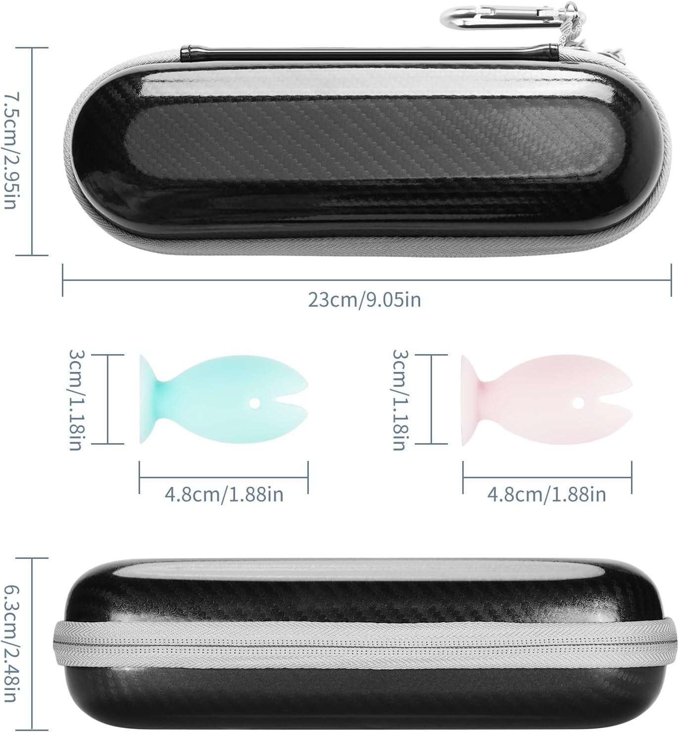 Yinke Estuche de viaje para cepillo de dientes con 2 tapas de cubierta de cabezal de cepillo de dientes para Oral-BOral-B ProPhilips Sonicare
