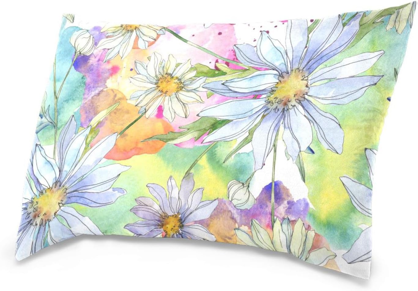 Fundas de almohada de poliéster Daisy Floral Flower Rustic Throw Fundas de almohada con cremallera Euro sham Covers
