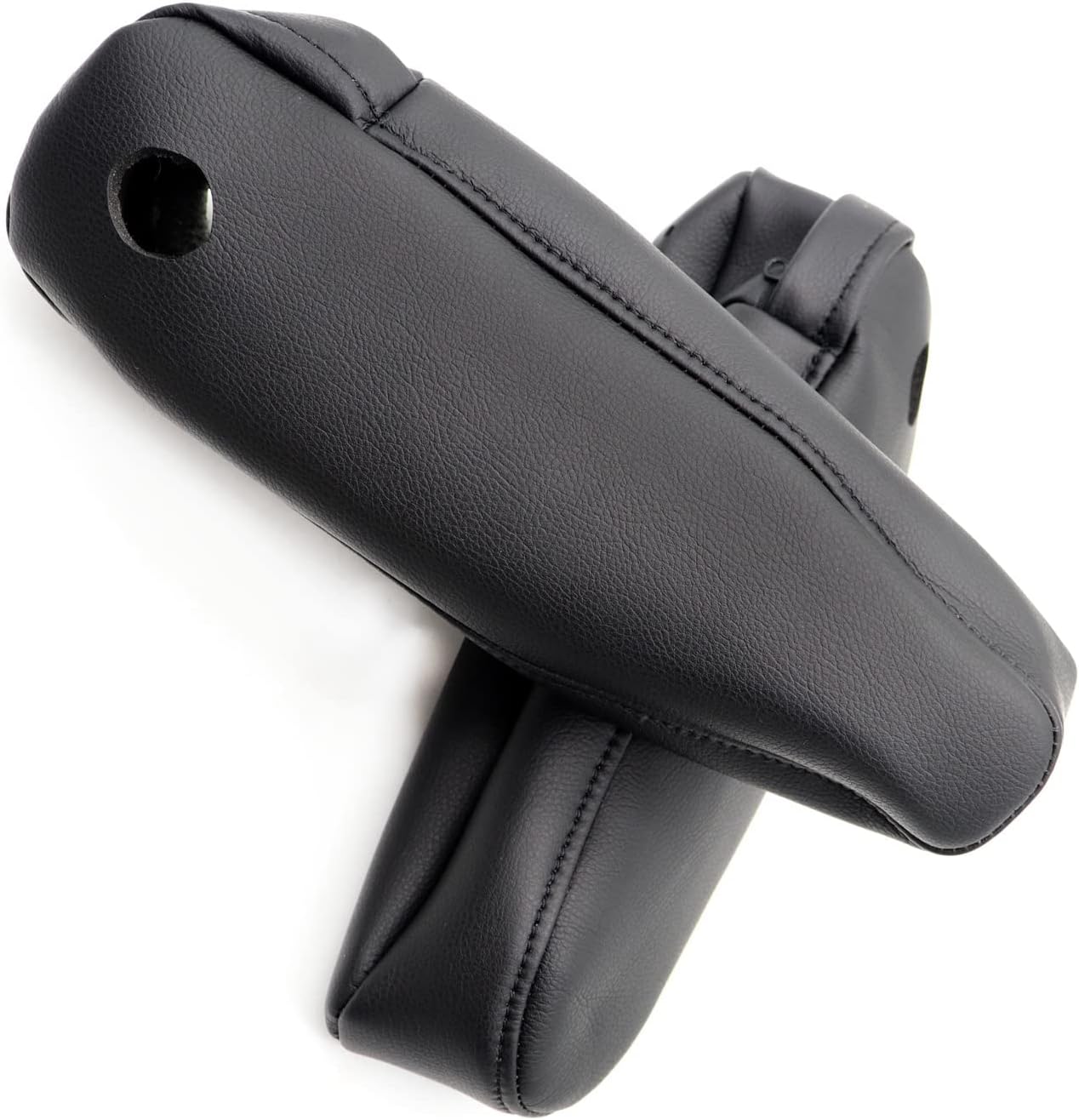 2 fundas de repuesto de cuero negro para reposabrazos compatibles con Lexus RX 300 330 350 2003 2004 2005 2006 2007 2008 2009 (solo parte de cuero)