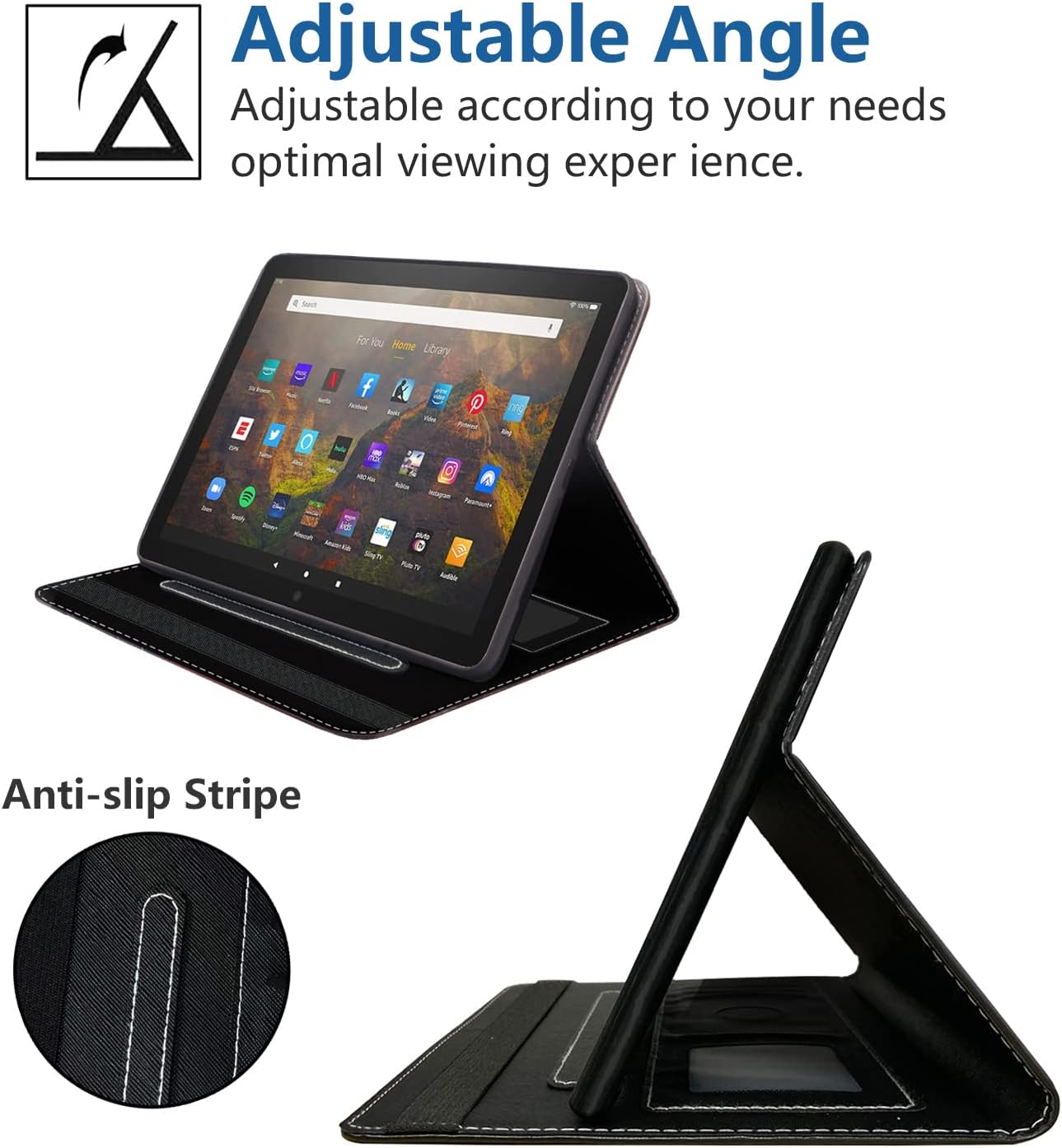 Funda para tablet Tienda Fire HD 10 de 10.1 pulgadas (97 generación, versión 20192017)  Funda de piel sintética con soporte para tarjetas y soporte
