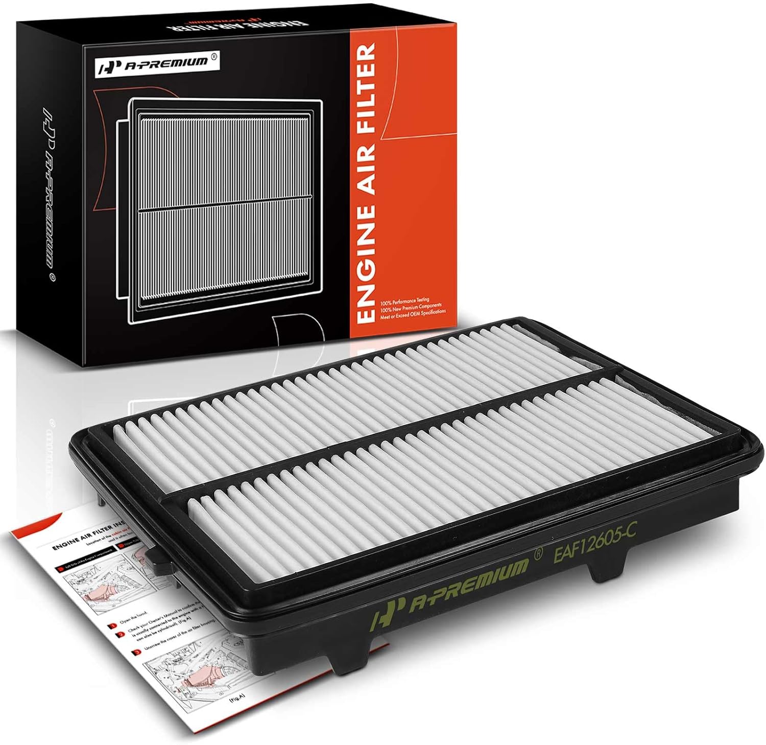 A-Premium Filtro de aire de motor compatible con Acura RDX 2019 2020 2021 2022 2023 – L4 2.0L – Reemplazo # 17220-5MS-H00