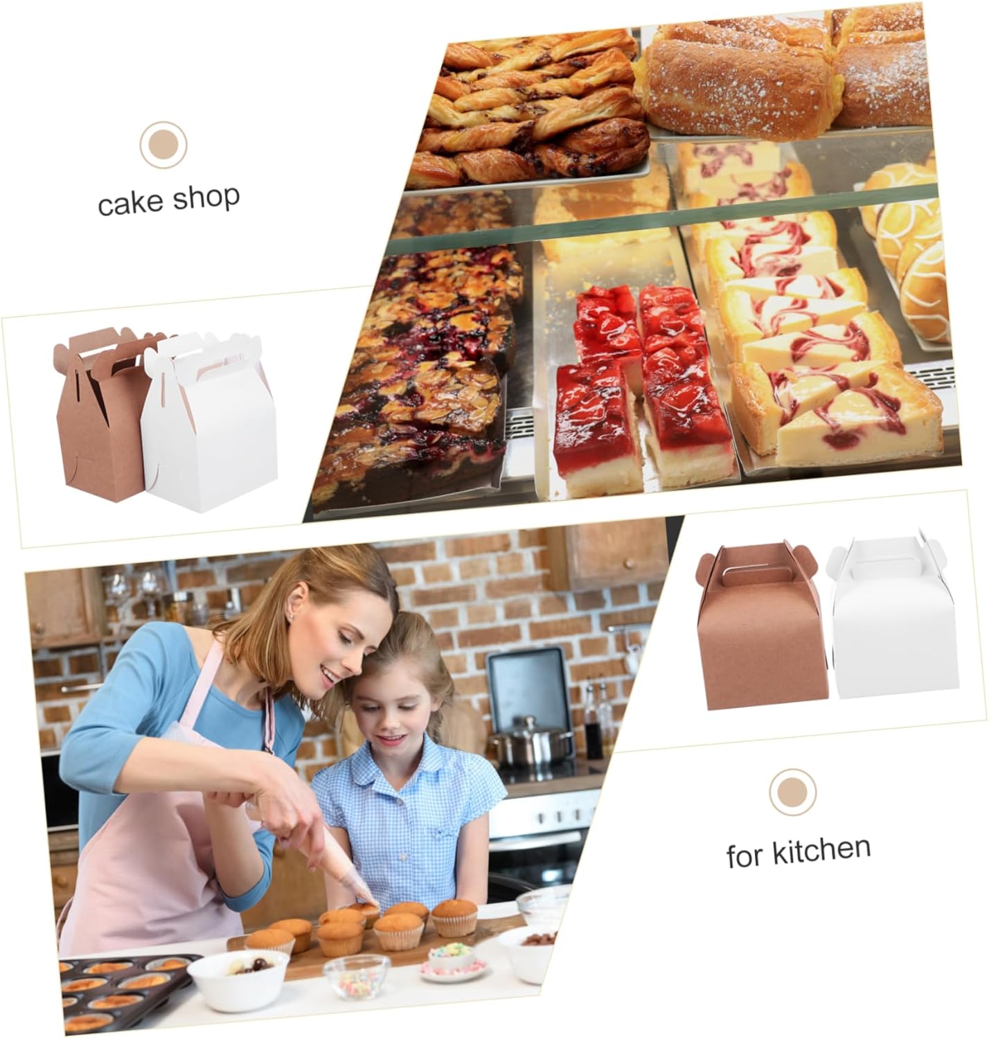 Hohopeti 10 Pcs cake kraft paper Food Treat Case Cupcake Carriers Holder cupcake cases cupcake container Muffin container Donuts container candy