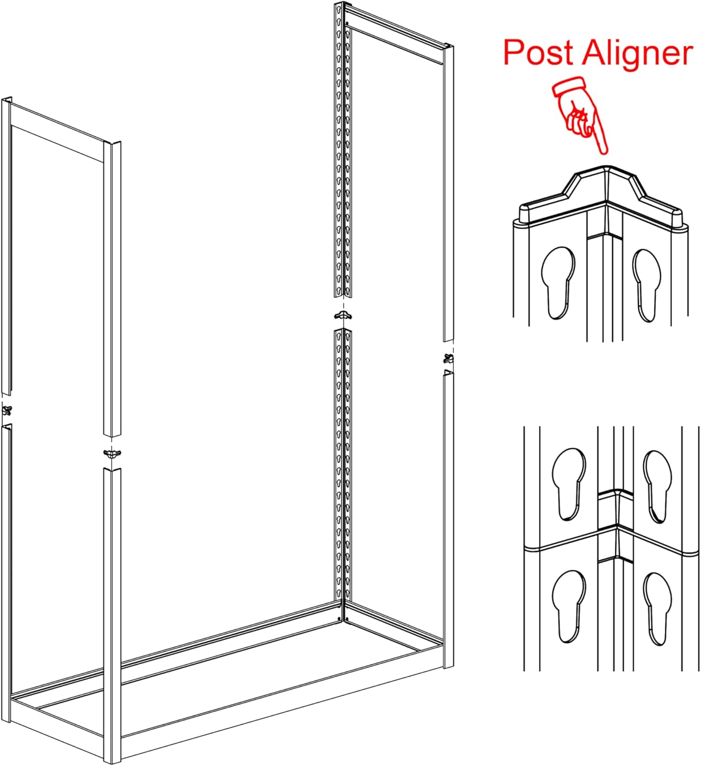 Whalen Post Insert – Conector de esquina, pies y tapas