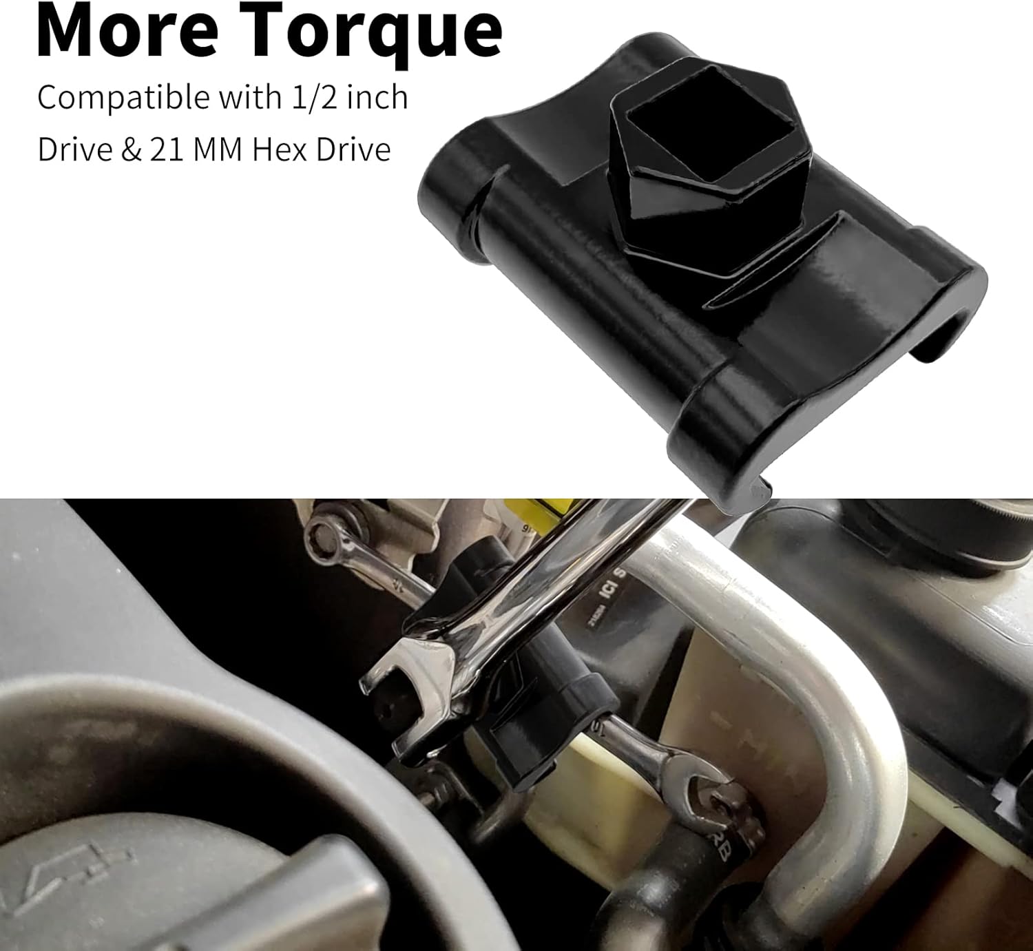 Weytoll Adaptador extensor de llave con manget compatible con unidad de 12 pulgada y unidad hexagonal de 0.827 in, herramienta multiplicadora de par