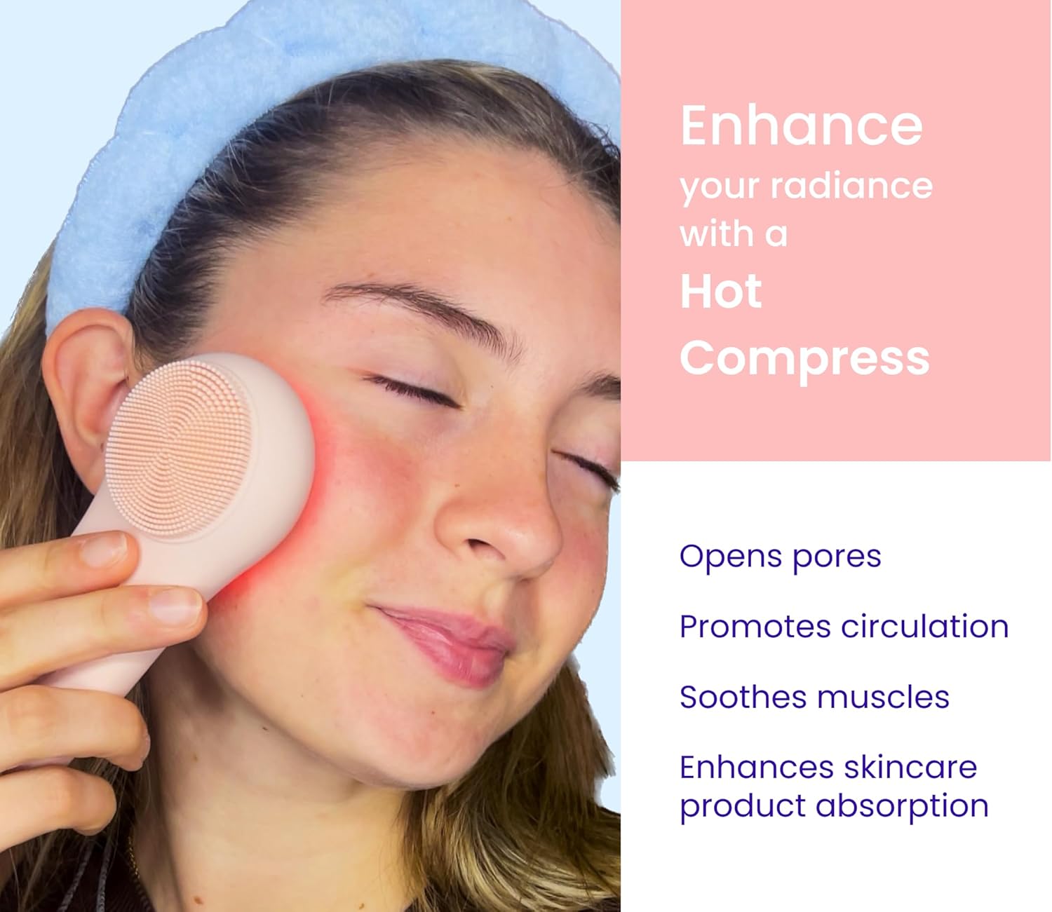 More Life Clarity – Cepillo de limpieza facial avanzado 3 en 1 con soporte de carga, limpiador facial eléctrico recargable en caliente y frío de