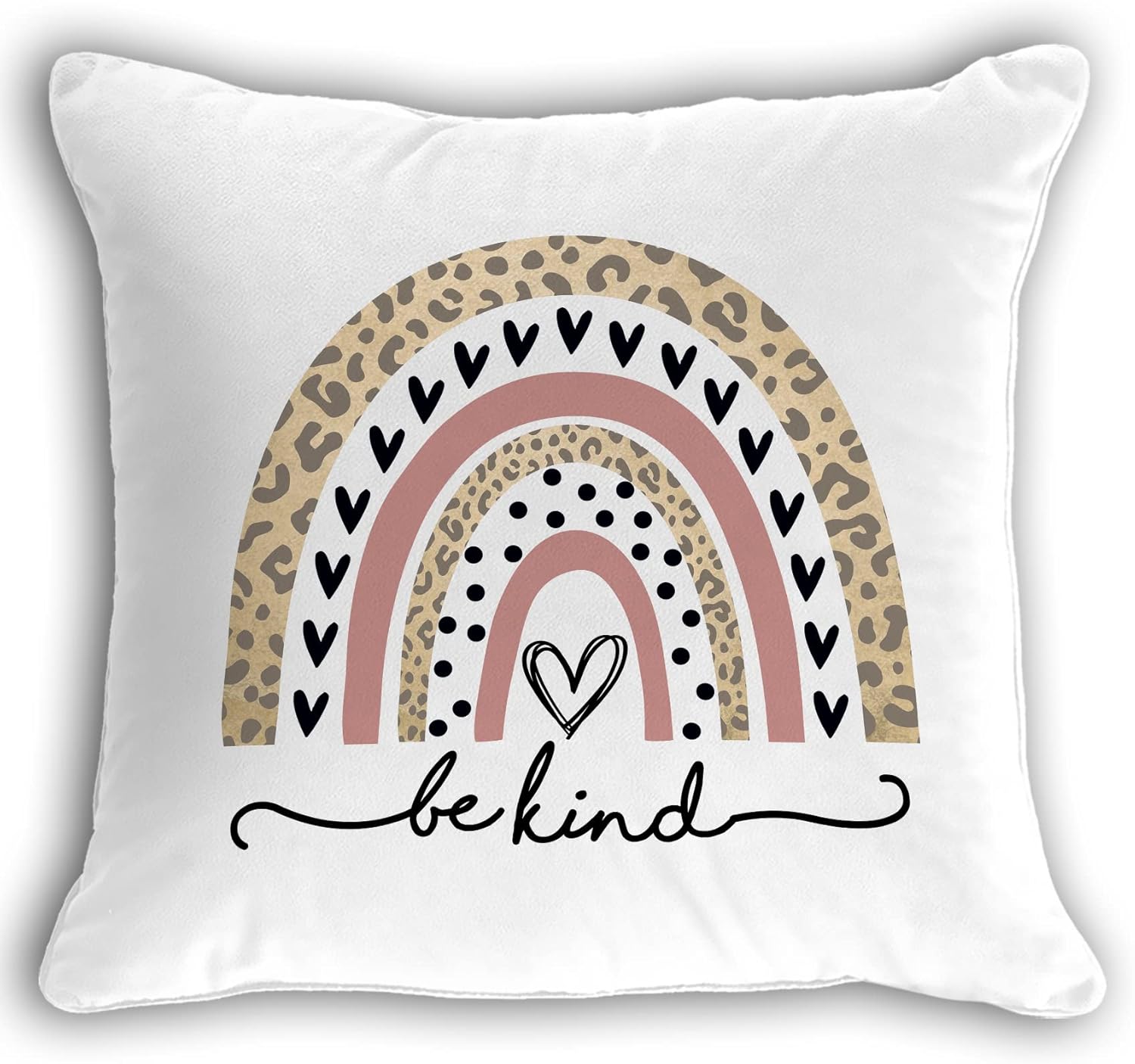 OGILRE Be Kind Rainbow – Funda de almohada con citas inspiradoras abstractas para el hogar, decoración de dormitorio de niñas, funda de almohada