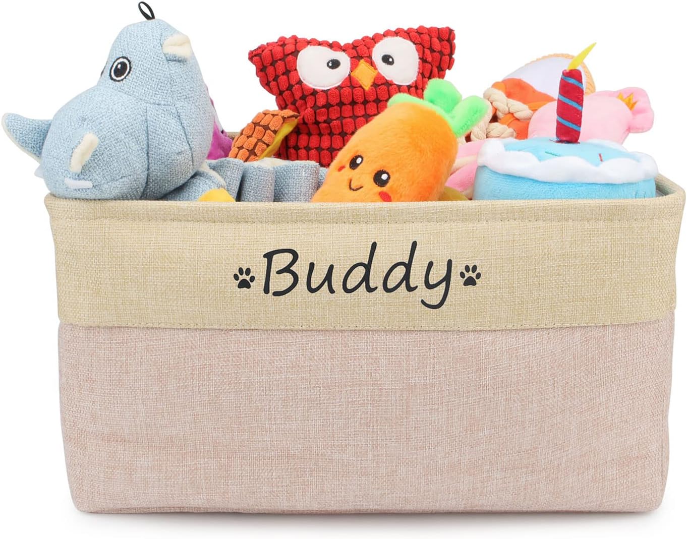 Canasta de almacenamiento personalizada de juguetes para perros, plegable, personalizable, con nombre de la mascota, caja organizadora para
