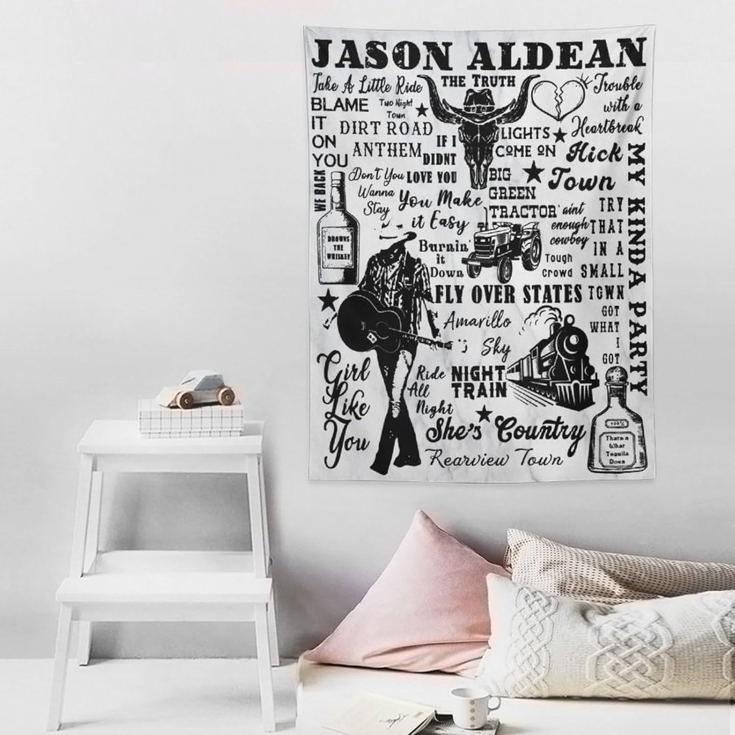 MUTIYAAR Trate That In A Jason – Tapices pequeños de ciudad aldea, pósteres estéticos, novedosos colgantes de pared, tapiz de pared para dormitorio,
