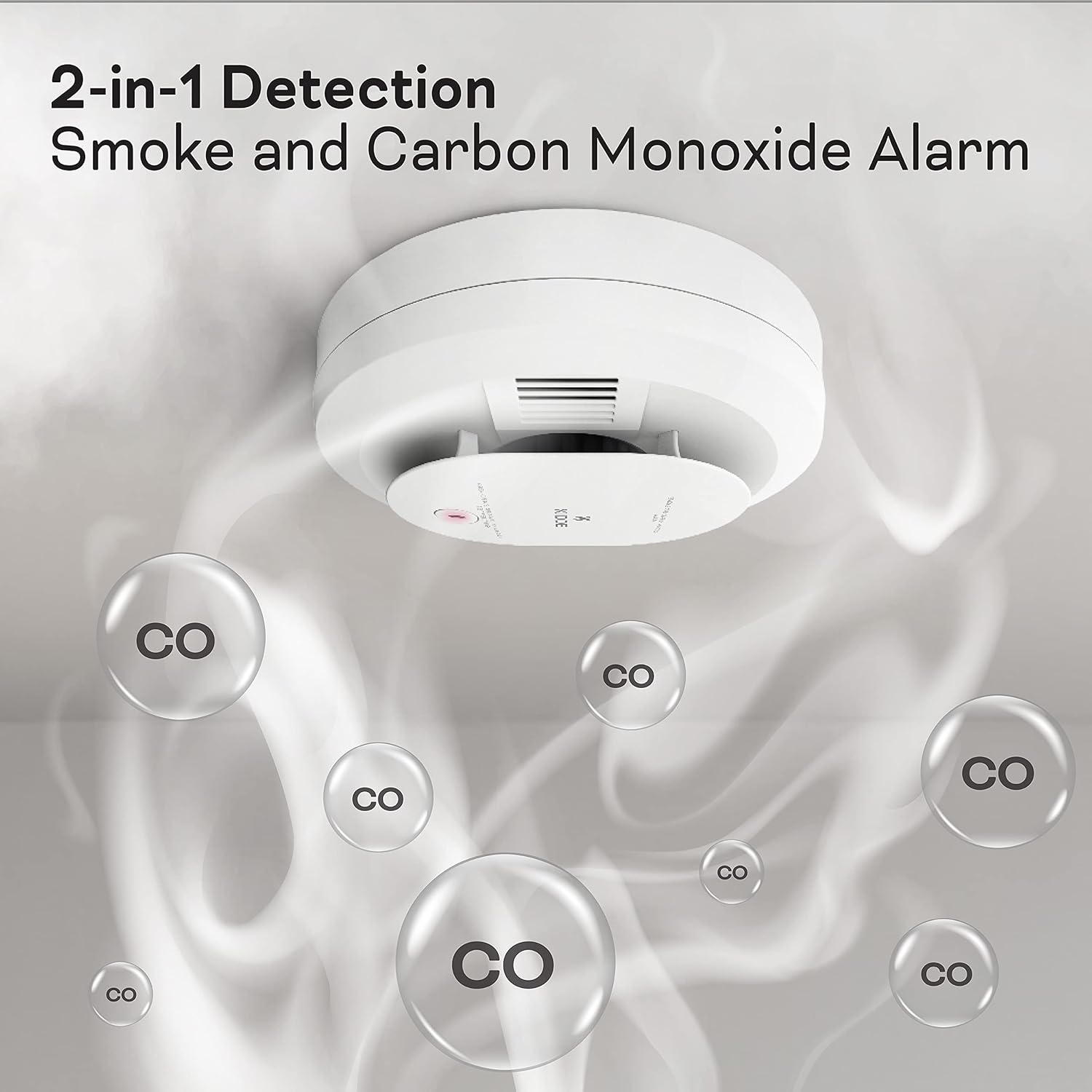 Kidde Detector de humo y monóxido de carbono cableado, respaldo de batería AA, detector de humo interconectable y cableado con batería de reserva de