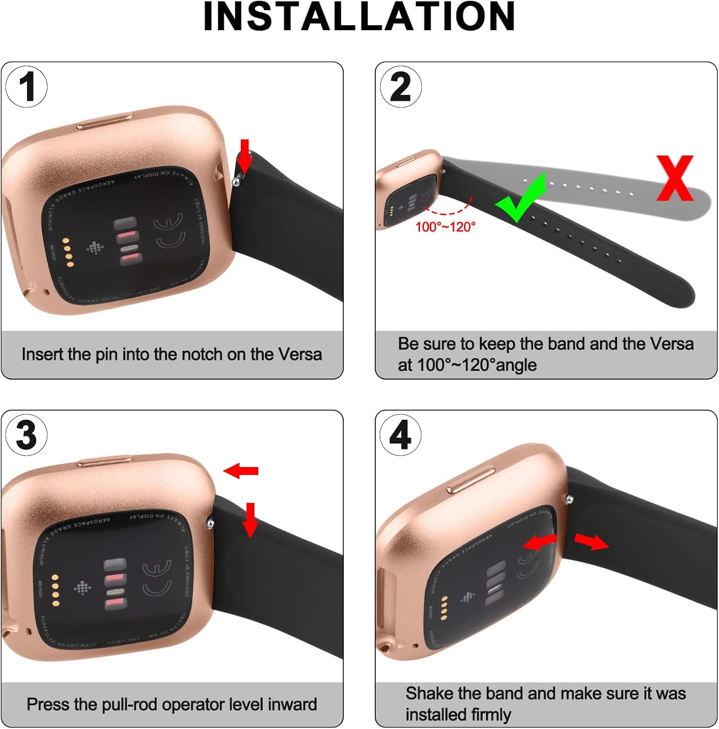 Vancle Correas de silicona compatibles con correas de reloj Fitbit Versa 2 para mujeres y hombres, correas de repuesto deportivas suaves y