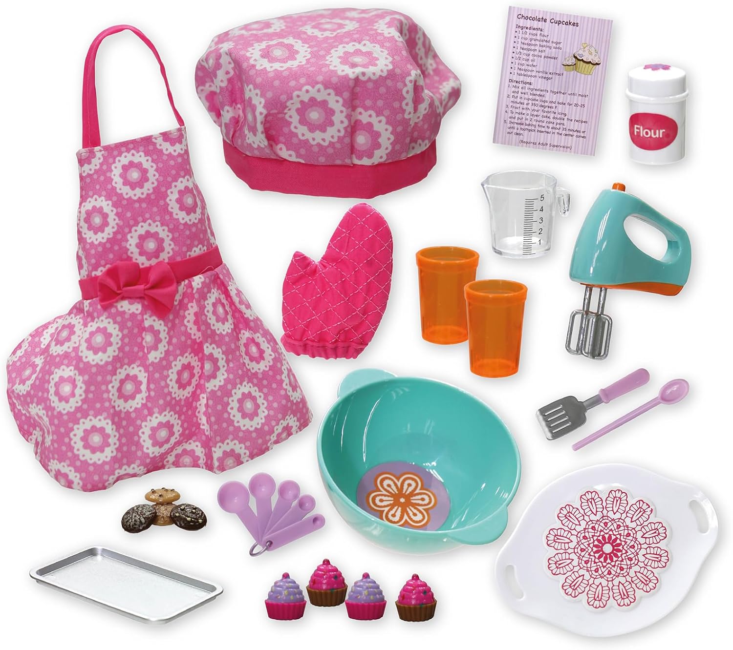 Juego de accesorios para hornear de muñecas de 18 pulgadas, apto para la mayoría de muñecas de 18 pulgadas, muebles de muñeca, mini utensilios de
