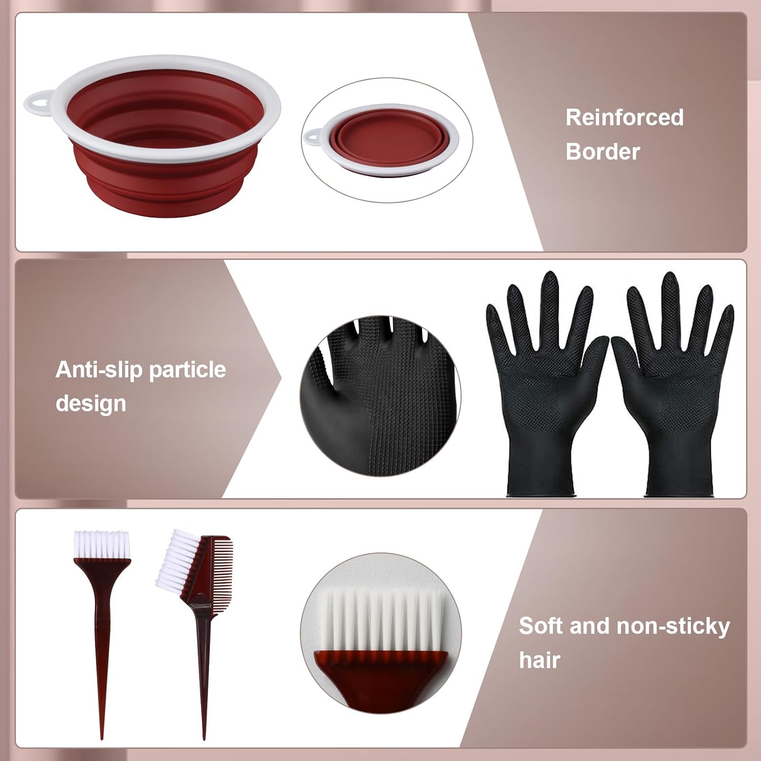 Kit de tinte para el cabello, kit de 30 piezas de coloración para el cabello, cepillo para teñir el cabello y cuenco con cuenco de tintar, cubierta