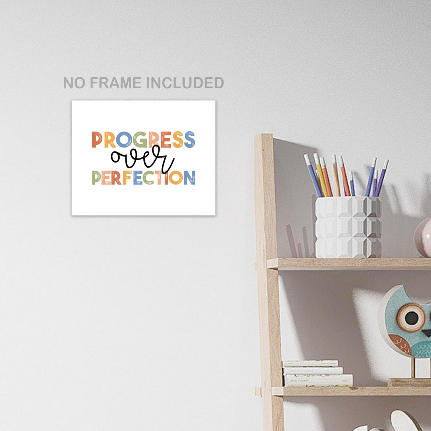 Progress Over Perfection – Póster motivacional para decoración de pared para aula, decoración de habitación infantil, decoración bohemia de aula de