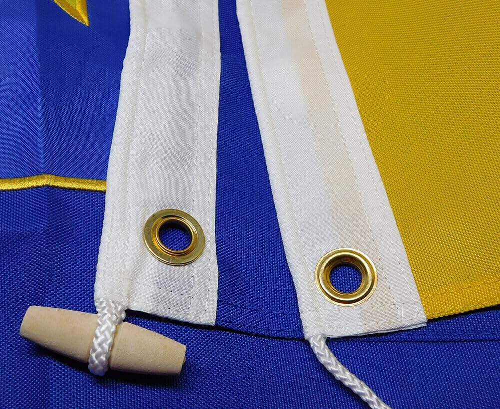 Premium 6×10 Embroidered Sewn Ukraine Ukrainian Large 6’x10′ 600D Nylon Flag