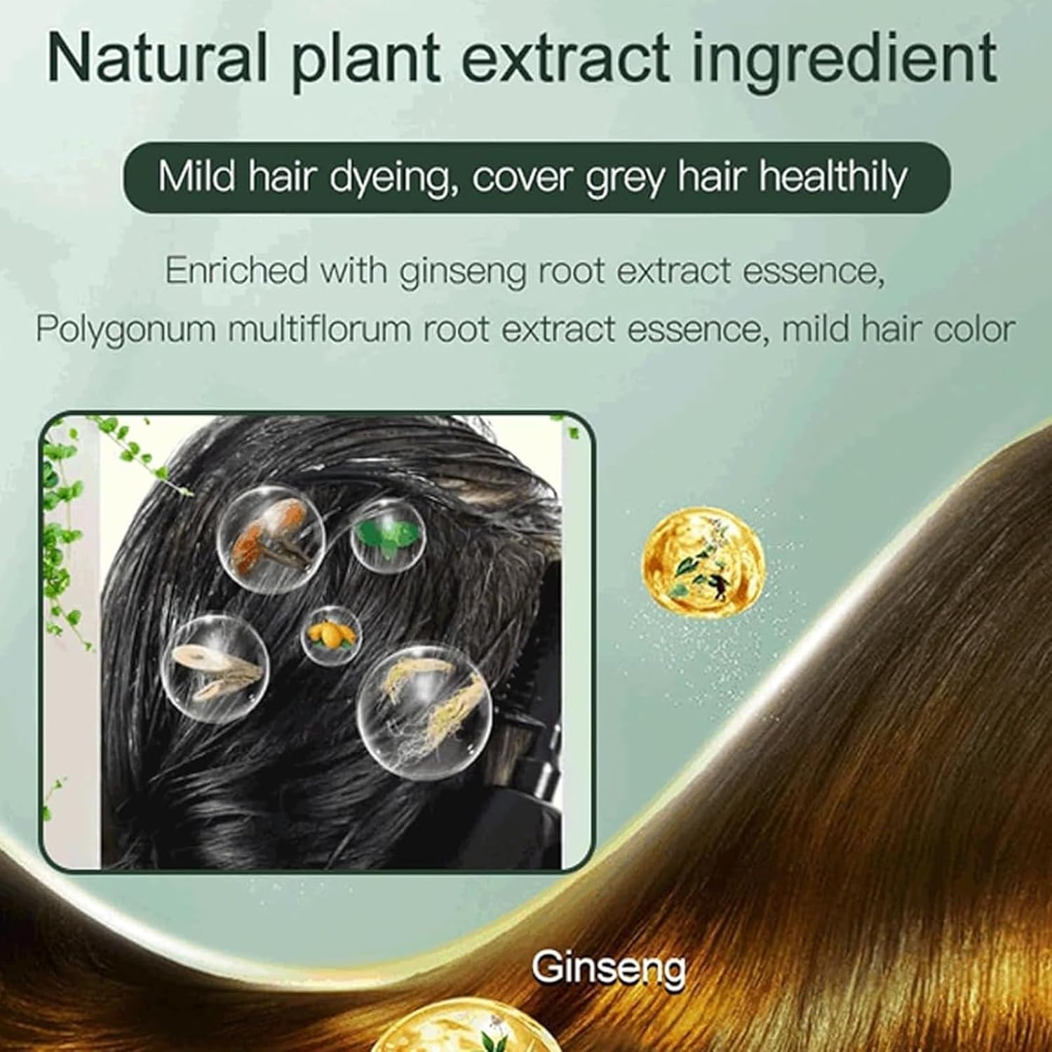 Xusheng – Crema de teñido de frutas negras, crema de tinte negro natural, falta de tinte para el cabello para hombres y mujeres, tinte para el