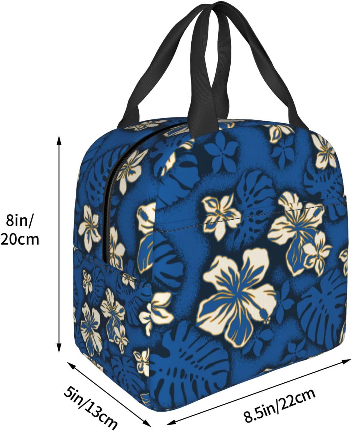 Bolsa de almuerzo de flores de hibisco para mujeres y hombres, lonchera aislada, reutilizable, organizador de almuerzo, impermeable, soporte para el