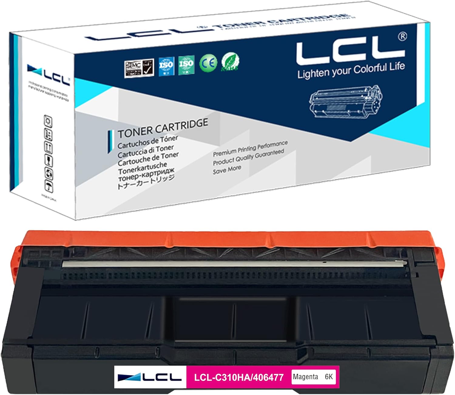 LCL Cartucho de tóner de repuesto compatible para Ricoh SP C310HA C311N C312DN C312DN C231N 406477 6000 páginas C231SF C232DN C232SF C242DN C242SF
