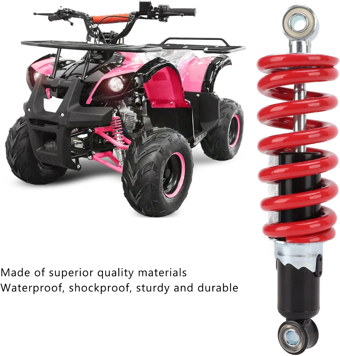 Reemplazo de amortiguador delantero trasero para PIT QUAD DIRT BIKE ATV 9.055 in distancia de agujero, amortiguador delantero trasero motocicleta