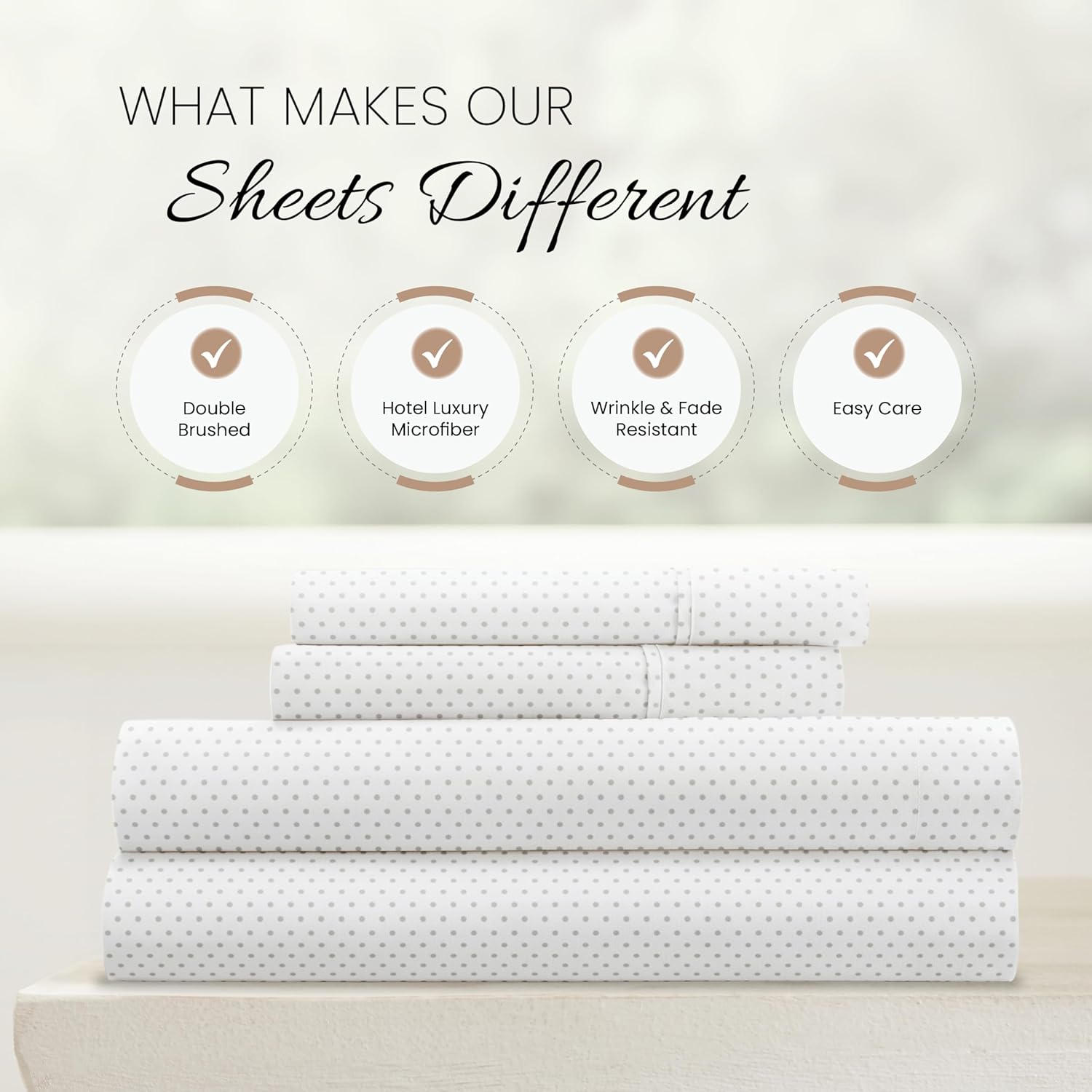 Linen Market Juego de sábanas de tamaño King de 4 piezas (estampado moteado, color gris), duerme mejor que nunca, ultrasuaves y refrescantes, gran