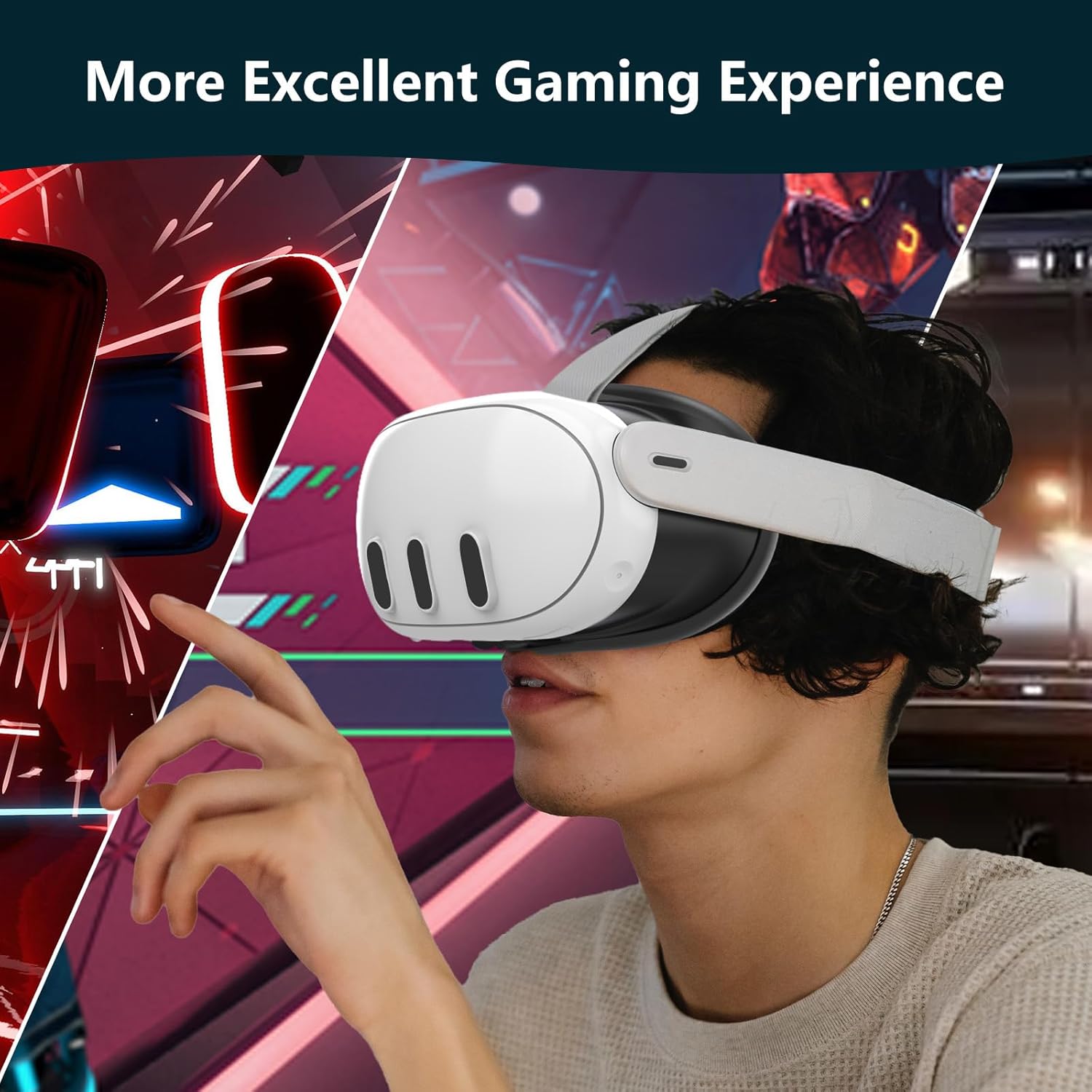 Silicone VR Face Cover for Quest 3 Original Headset, Face Pad Face Cushion Compatible with Meta Oculus Quest 3 Face Cover Skin Accessories