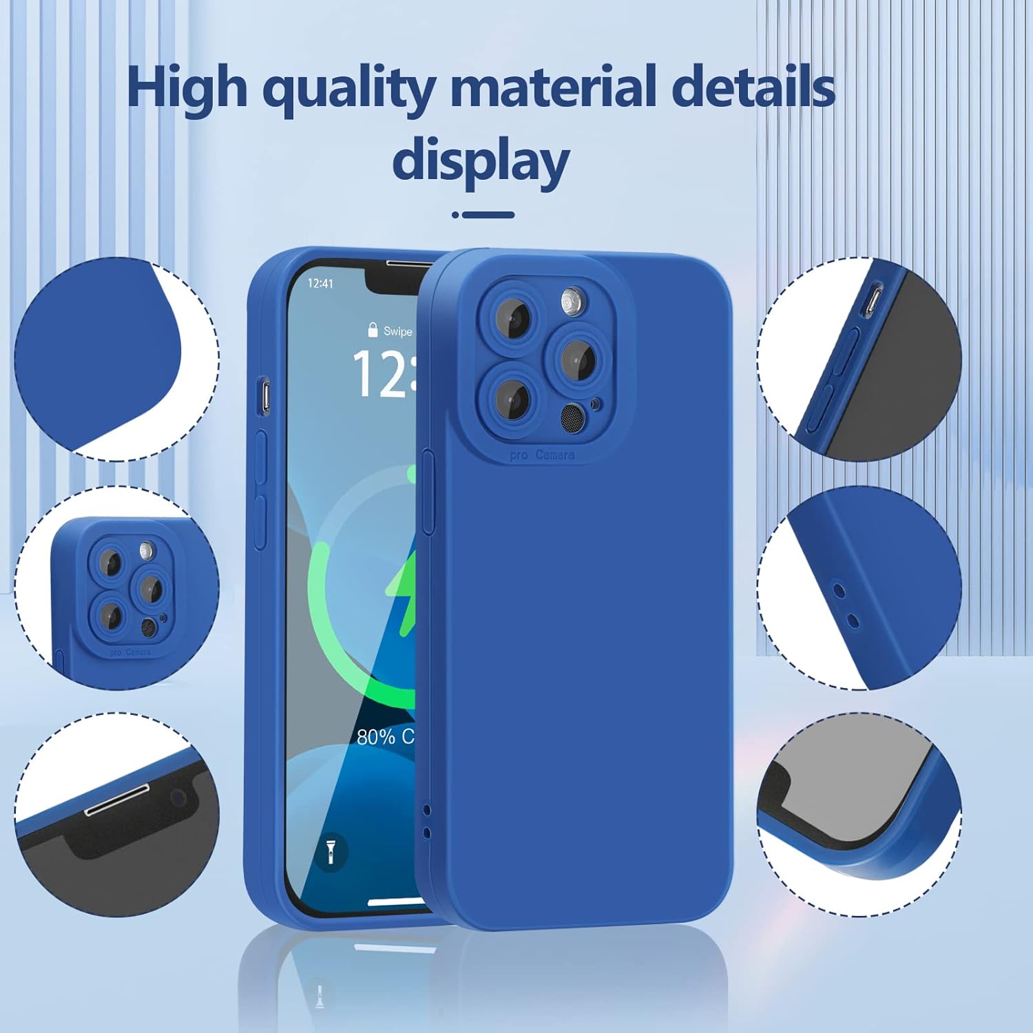 Designed for iPhone 13 Pro Max Case, Soft Liquid Silicone Slim Protective Shockproof Phone Case Cover with Anti-Scratch Microfiber Lining, 6.7 inch