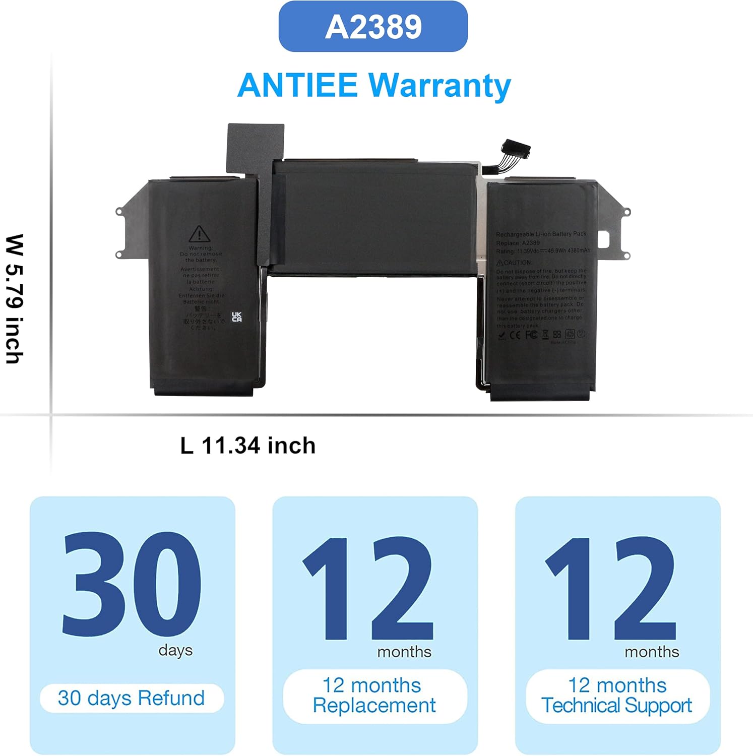Reemplazo de batería A2337, batería A2389 compatible con MacBook Air de 13 pulgadas (M1, 2020) EMC 3598 MGN53LLA MGN83LLA MGN63LLA MGN93LLA MGND3LLA