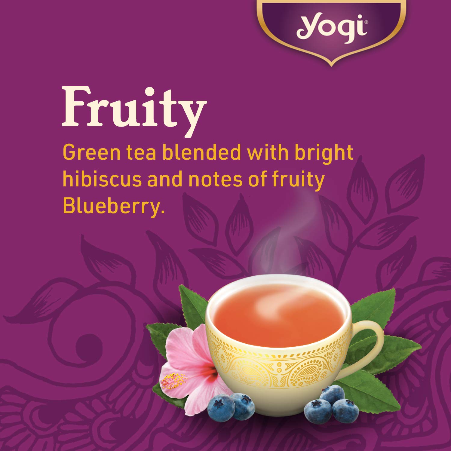 Yogi Tea Green Tea Blueberry Slim Life Tea  16 bolsas de té por paquete (4 paquetes)  Té orgánico para apoyar la resistencia y la energía  Incluye