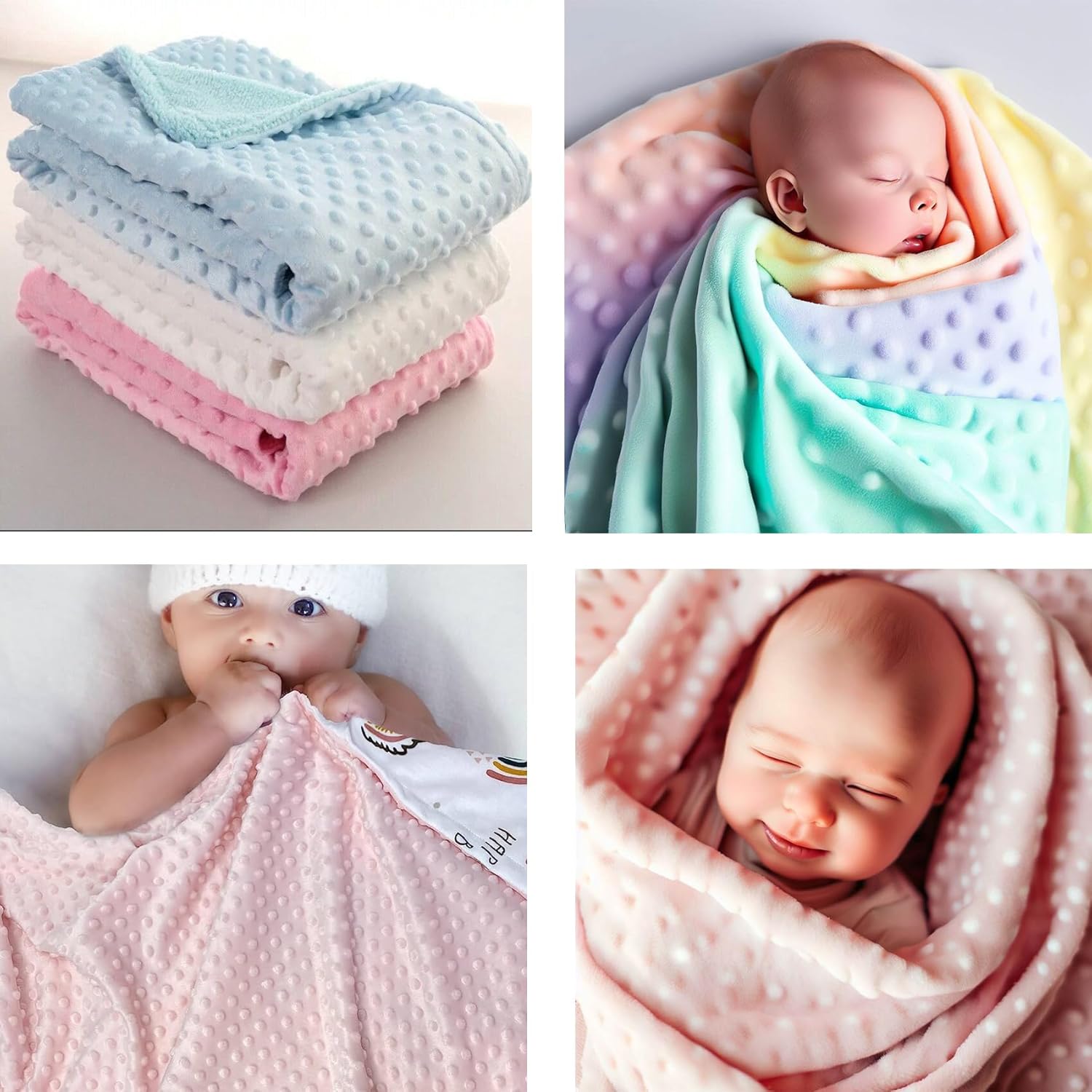 Barcelonetta  Tela de lunares Minky  Tela de manta de lunares para abrazar  Felpa  60 pulgadas de ancho  Funda de almohada, manta acogedora, costura
