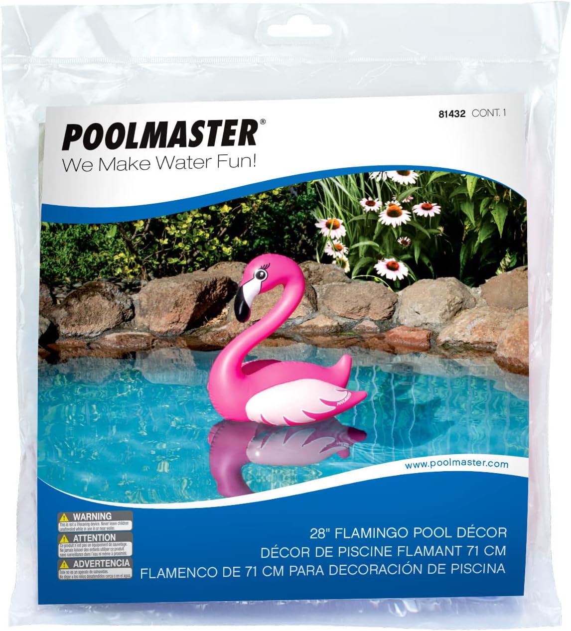 Poolmaster 81432 Decoración flotante de piscina y decoración de patio trasero, flamenco