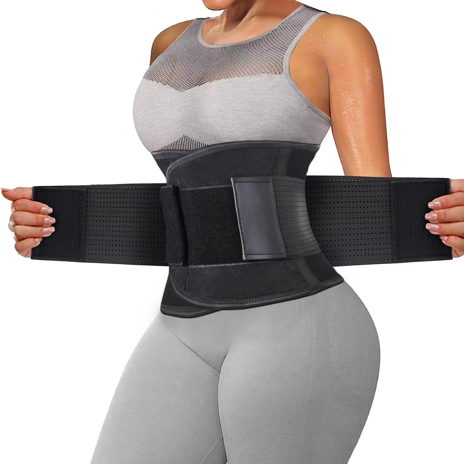 Soporte de espalda para aliviar el dolor de espalda baja, ciática, escoliosis, hernia de disco, cinturón de apoyo de espalda transpirable para
