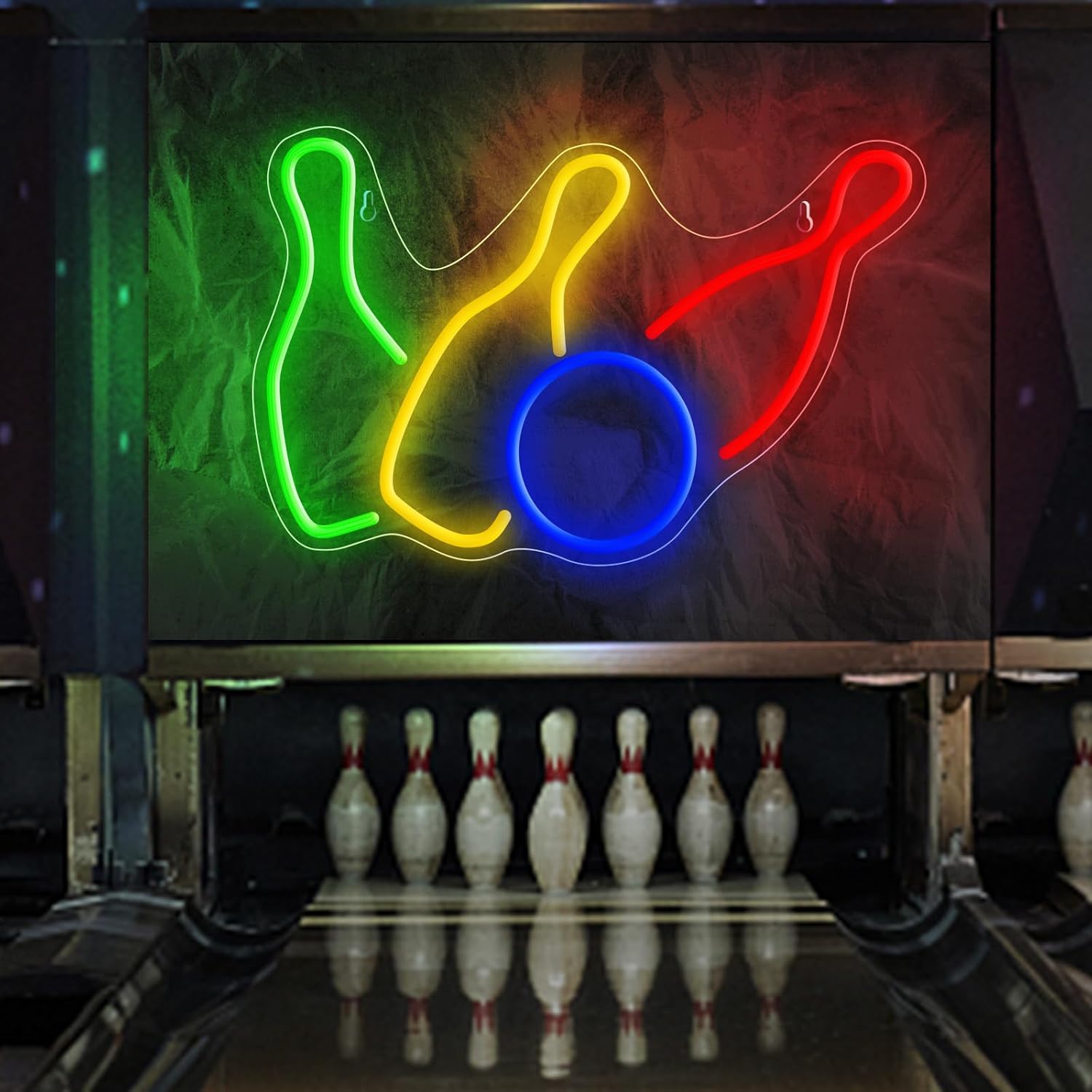 Letreros de neón de bolos para decoración de club deportivo, letreros LED de neón alimentados por USB para decoración de pared de club de bolos,