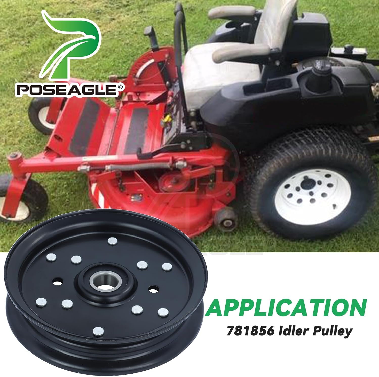 1-613098 Polea tensora reemplaza eXmarkToro 1-613098, 1613098, E613098, Hustler 781856, John Deere TCA20092, TCA19779, Oregon 78-022, 78-006