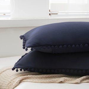 Juego de 2 fundas de almohada suaves de microfibra con borlas, bonitas fundas de almohada transpirables con diseño de sobre, 20 x 30 pulgadas Juego de 2 fundas de almohada suaves de microfibra con borlas, bonitas fundas de almohada transpirables con diseño de sobre, 20 x 30 pulgadas