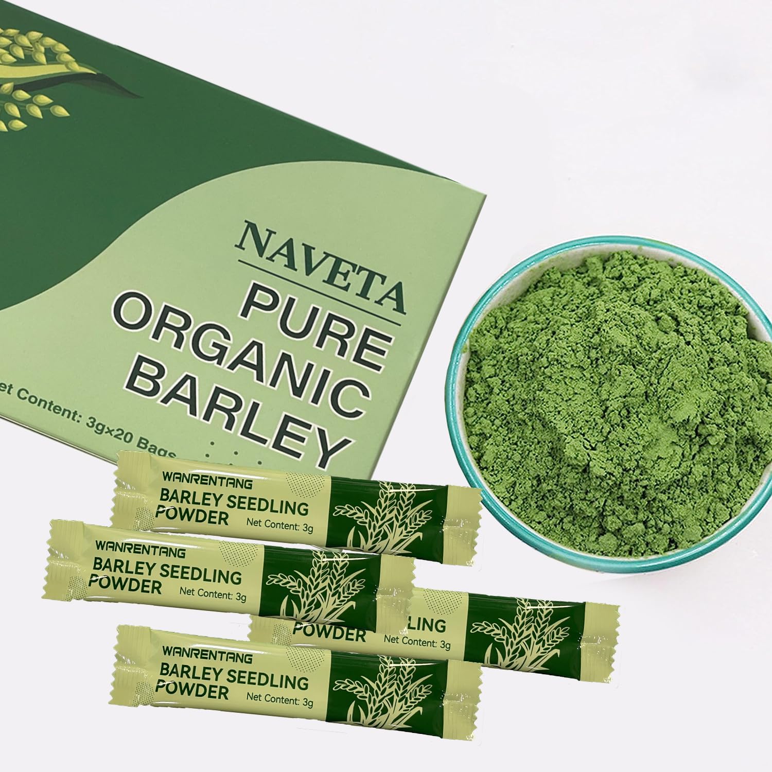 Naveta – Polvo de hierba de cebada 100% puro y orgánico, jugo de hierba de cebada en polvo orgánico, polvo de hierba de cebada naveta, polvo puro de