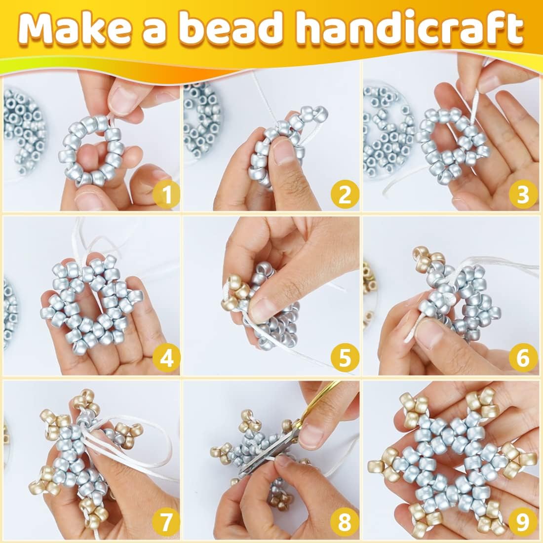 1000 cuentas de poni de oro rosa (0.23 x 0.315 pulgadas), cuentas para manualidades, cuentas para hacer joyas, cuentas de poni a granel, cuentas de