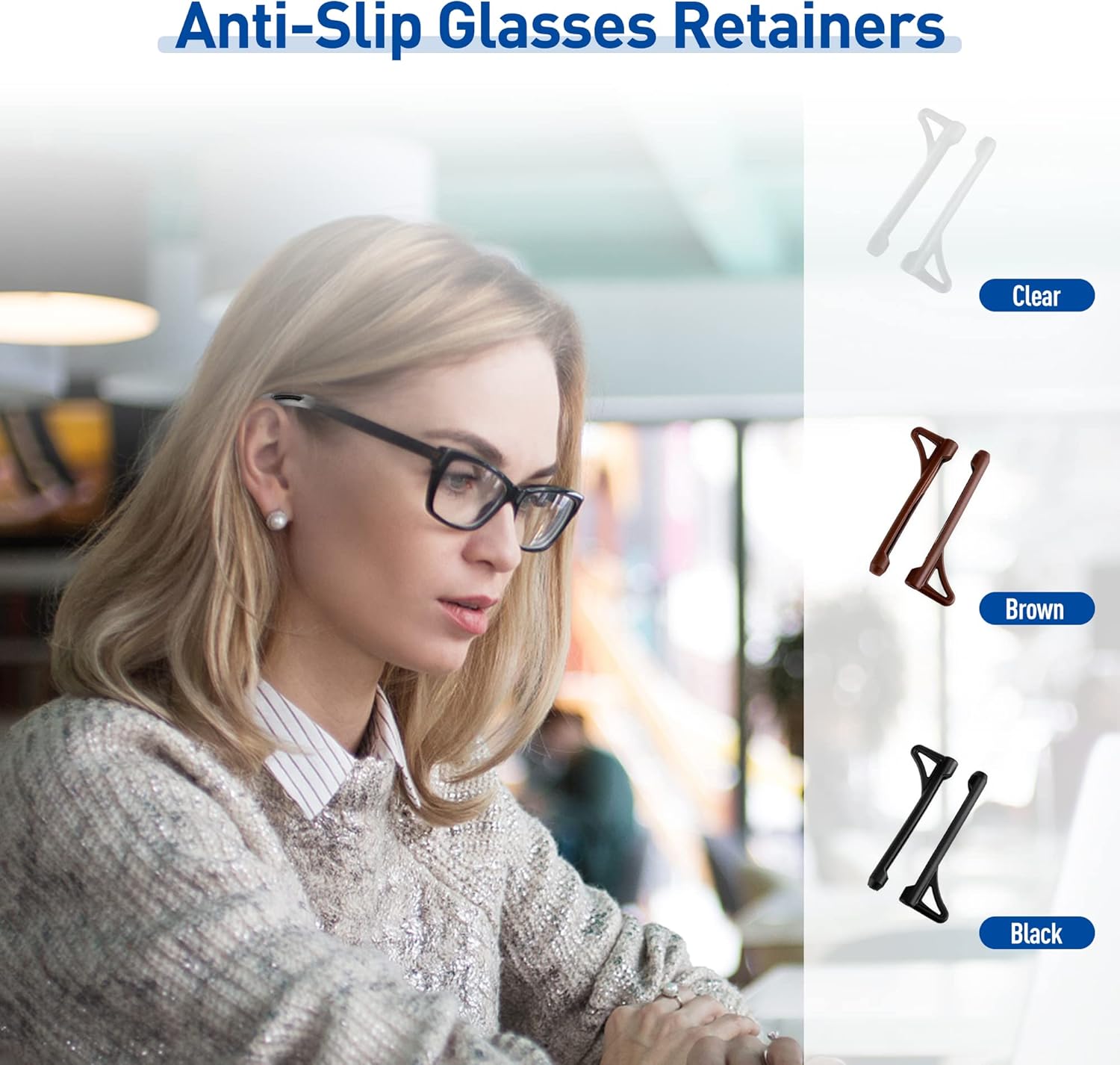 Almohadillas para gafas con gancho, agarres antideslizantes de silicona para las patillas para gafas, ganchos para las orejas, retenedores de gafas,
