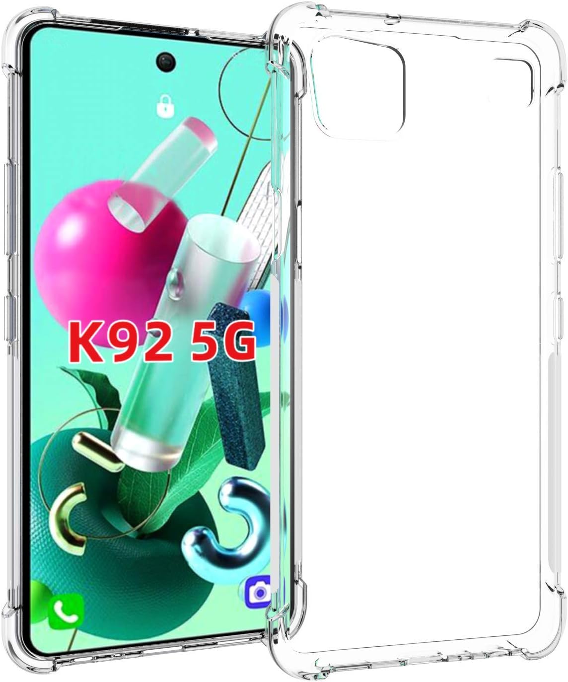Caso para LG K92 5G Clear TPU cuatro esquinas cubierta protectora transparente suave funda