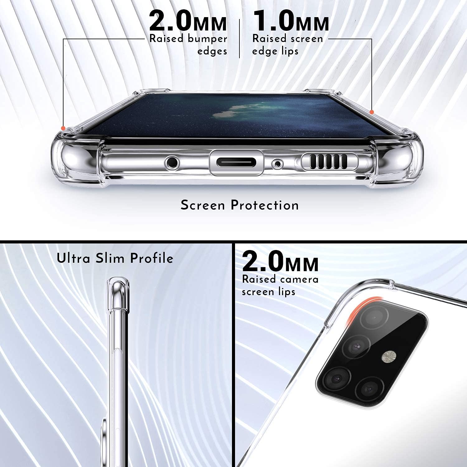 Shields Up Funda para Galaxy A51 4G, Samsung A51 4G, funda minimalista con tarjetero y soporte de anillo, protección contra caídas Funda protectora