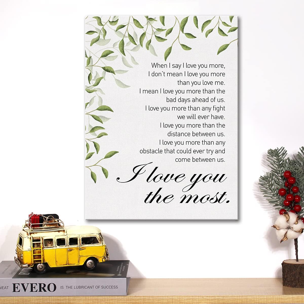 Lienzo decorativo para pared, con texto en inglés When I Say I Love You More, lienzo impreso para boda, matrimonio, pintura, decoración de pared
